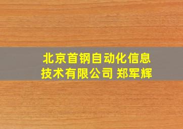 北京首钢自动化信息技术有限公司 郑军辉